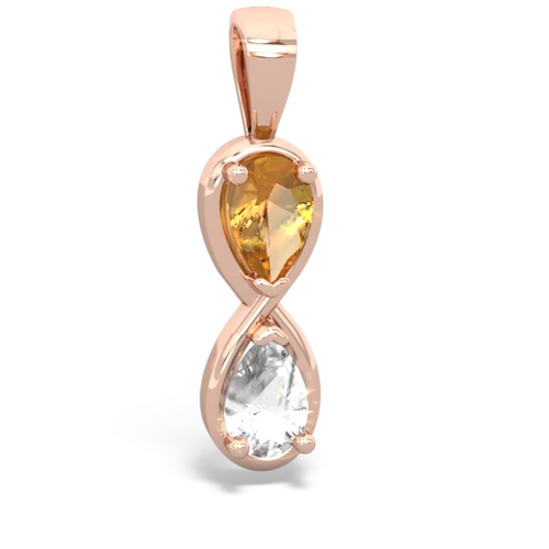 citrine-white topaz infinity pendant