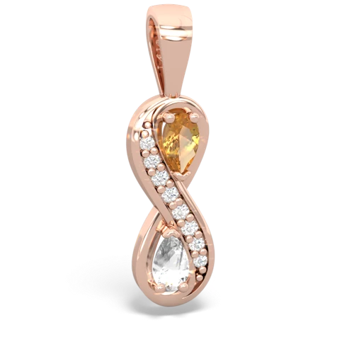 citrine-white topaz keepsake infinity pendant