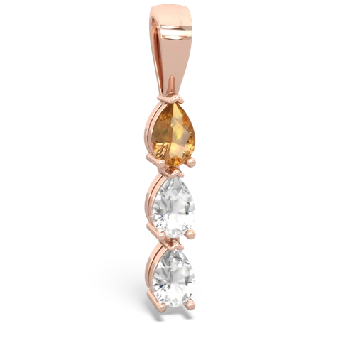 citrine-white topaz three stone pendant