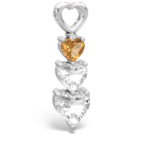 citrine-white topaz three stone pendant