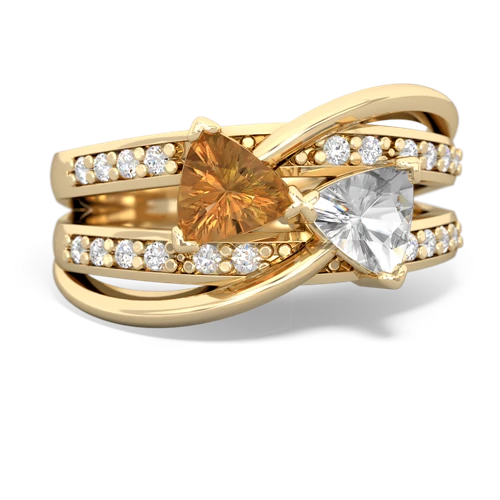 citrine-white topaz couture ring