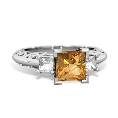 citrine-white topaz engagement ring