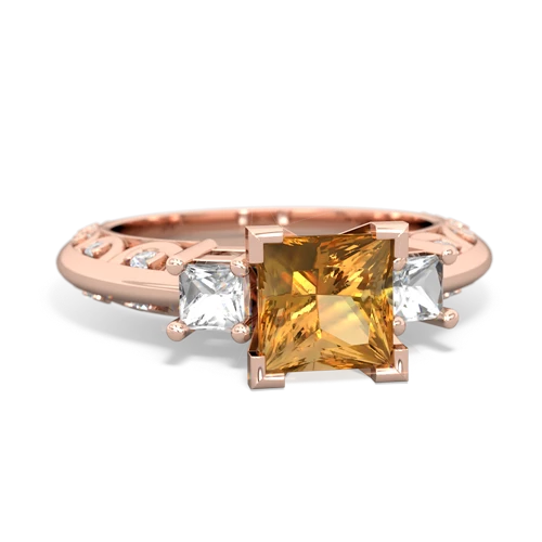 citrine-white topaz engagement ring