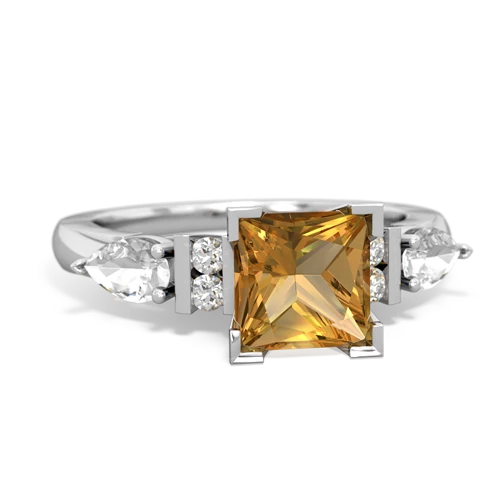 citrine-white topaz engagement ring