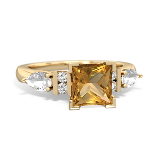 citrine-white topaz engagement ring