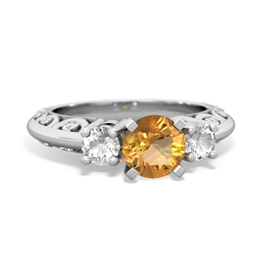 citrine-white topaz engagement ring
