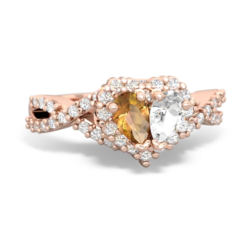 citrine-white topaz engagement ring