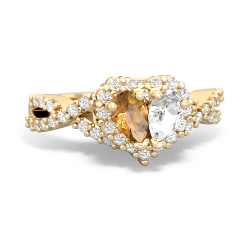 citrine-white topaz engagement ring