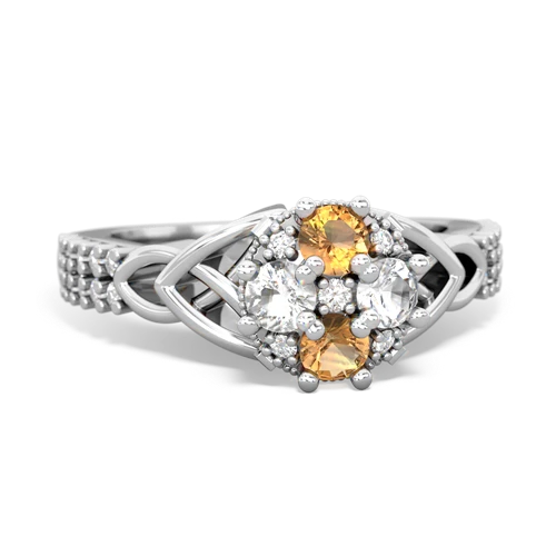 citrine-white topaz engagement ring