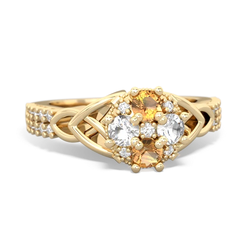citrine-white topaz engagement ring