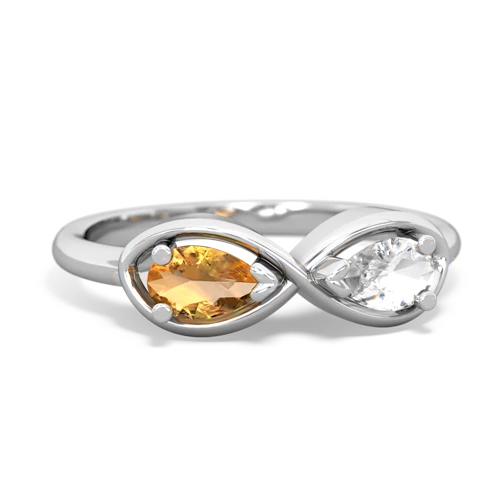 citrine-white topaz infinity ring