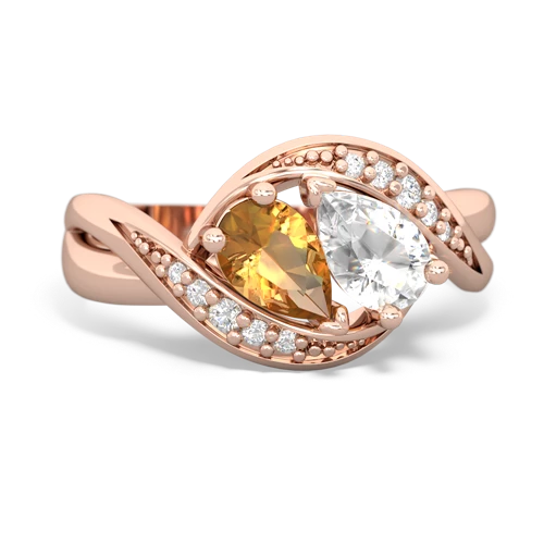 citrine-white topaz keepsake curls ring