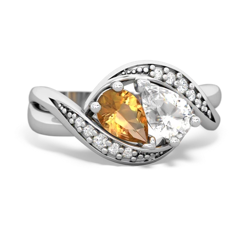 citrine-white topaz keepsake curls ring