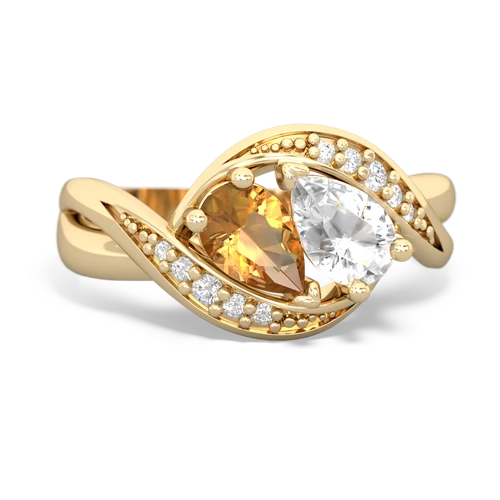 citrine-white topaz keepsake curls ring