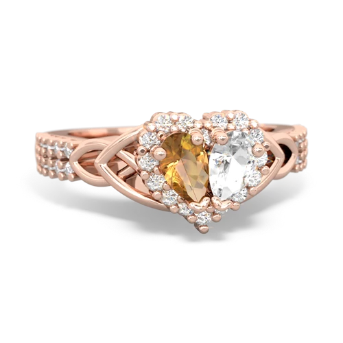 citrine-white topaz keepsake engagement ring