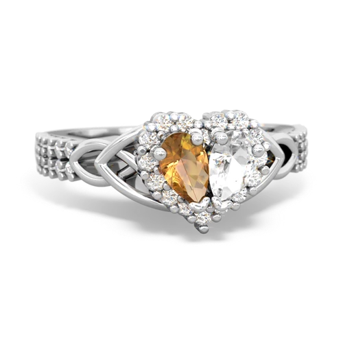 citrine-white topaz keepsake engagement ring