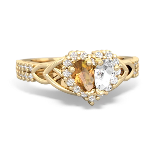 citrine-white topaz keepsake engagement ring