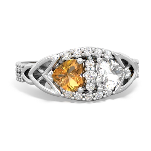 citrine-white topaz keepsake engagement ring