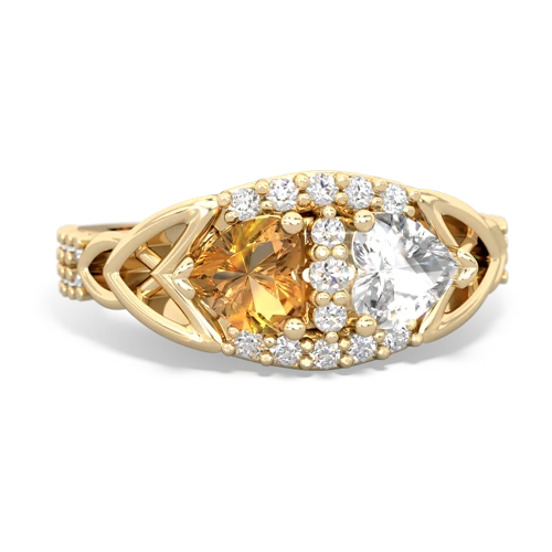 citrine-white topaz keepsake engagement ring