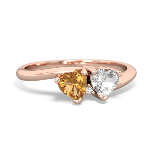 citrine-white topaz sweethearts promise ring