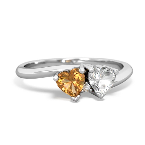 citrine-white topaz sweethearts promise ring