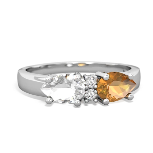 citrine-white topaz timeless ring