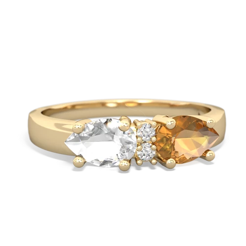 citrine-white topaz timeless ring