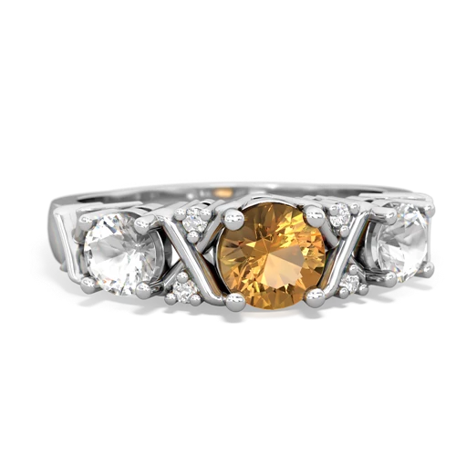 citrine-white topaz timeless ring