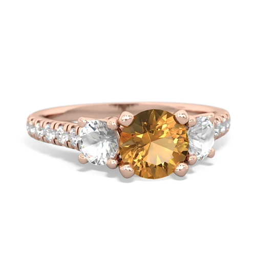 citrine-white topaz trellis pave ring