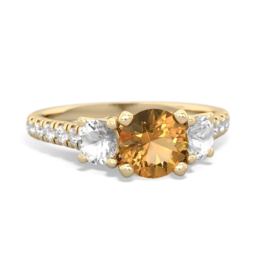 citrine-white topaz trellis pave ring