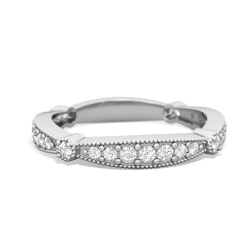 Matching rings for Aquamarine Milgrain Antique Style 14K White Gold ring R26298EM