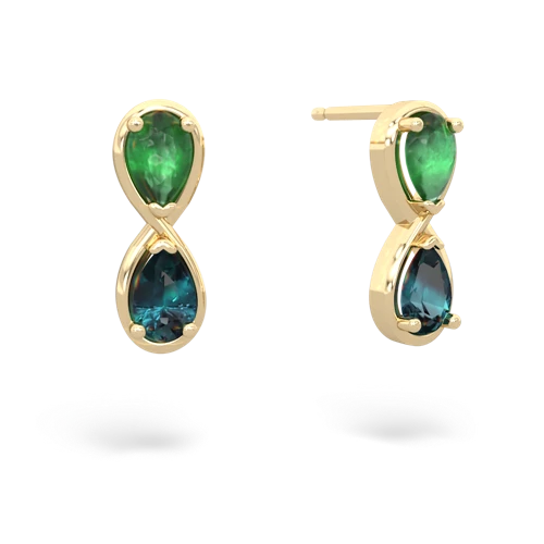 emerald-alexandrite infinity earrings