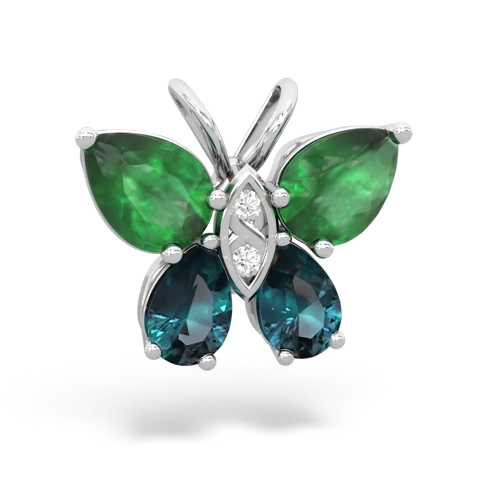 emerald-alexandrite butterfly pendant