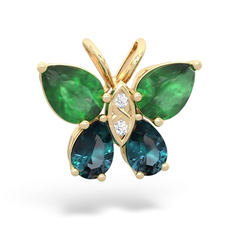 emerald-alexandrite butterfly pendant