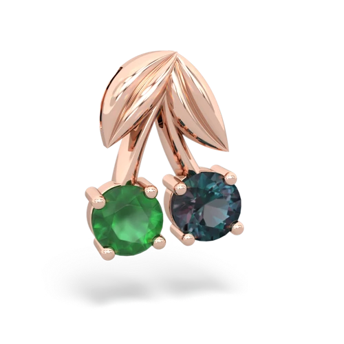 emerald-alexandrite cherries pendant