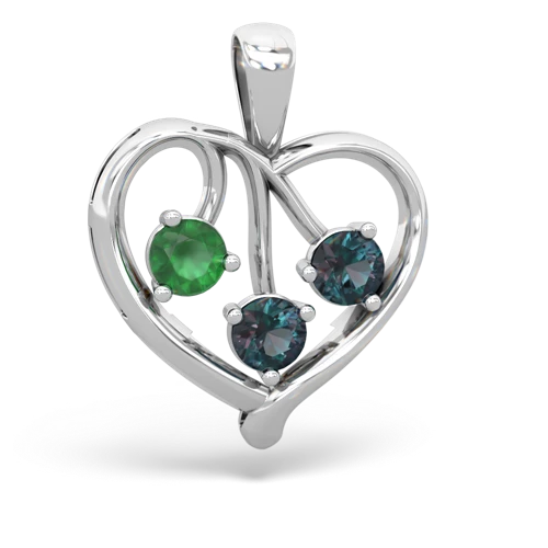 emerald-alexandrite love heart pendant