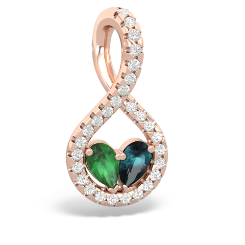Emerald Genuine Emerald with Lab Created Alexandrite PavÃ© Twist pendant Pendant