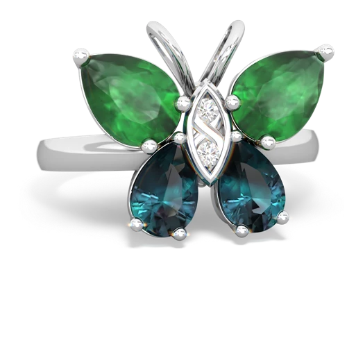 emerald-alexandrite butterfly ring