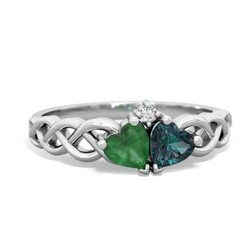 emerald-alexandrite celtic braid ring