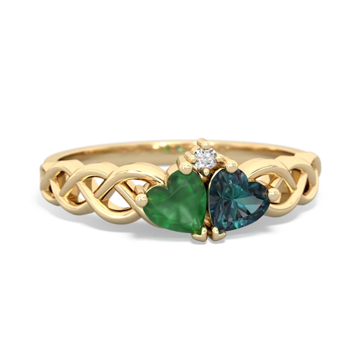 emerald-alexandrite celtic braid ring