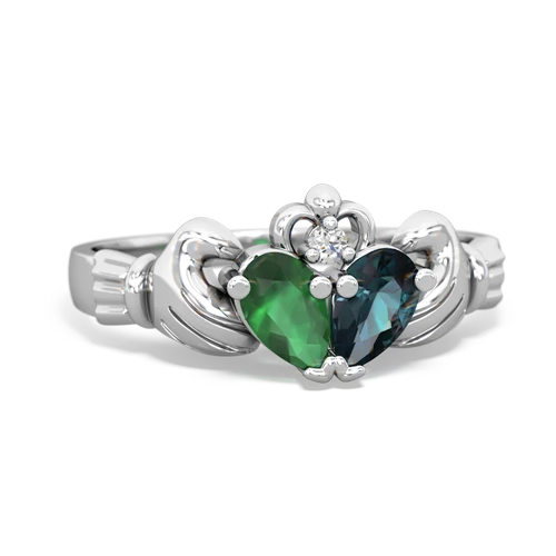 emerald-alexandrite claddagh ring