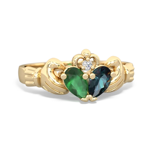 emerald-alexandrite claddagh ring