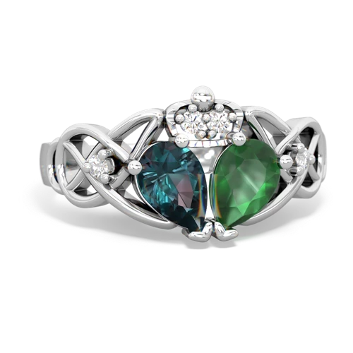 emerald-alexandrite claddagh ring