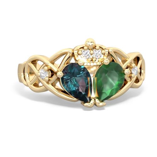 emerald-alexandrite claddagh ring