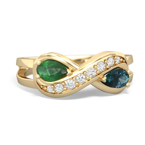 emerald-alexandrite diamond infinity ring