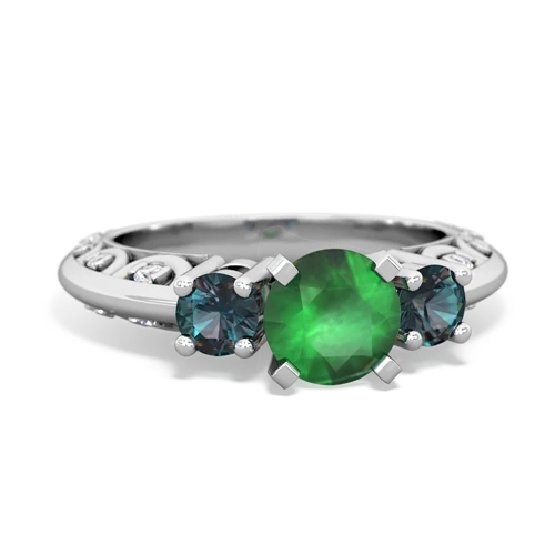 emerald-alexandrite engagement ring