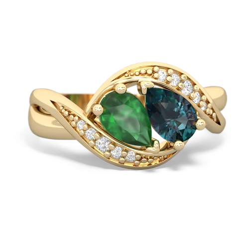 Emerald Genuine Emerald with Lab Created Alexandrite Summer Winds ring Ring