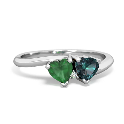 emerald-alexandrite sweethearts promise ring