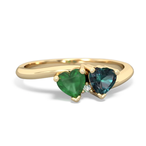 emerald-alexandrite sweethearts promise ring