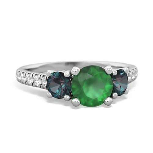emerald-alexandrite trellis pave ring